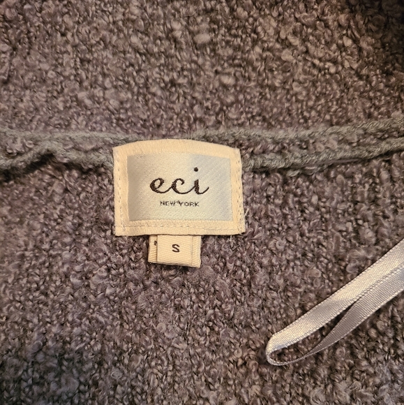 ECI New York Woman's Long Sleeve Two Button Sweater, Size: Small Color: Grey - Picture 6 of 10